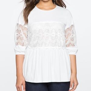 *5 for $25* Eloquii Black lace tiered top